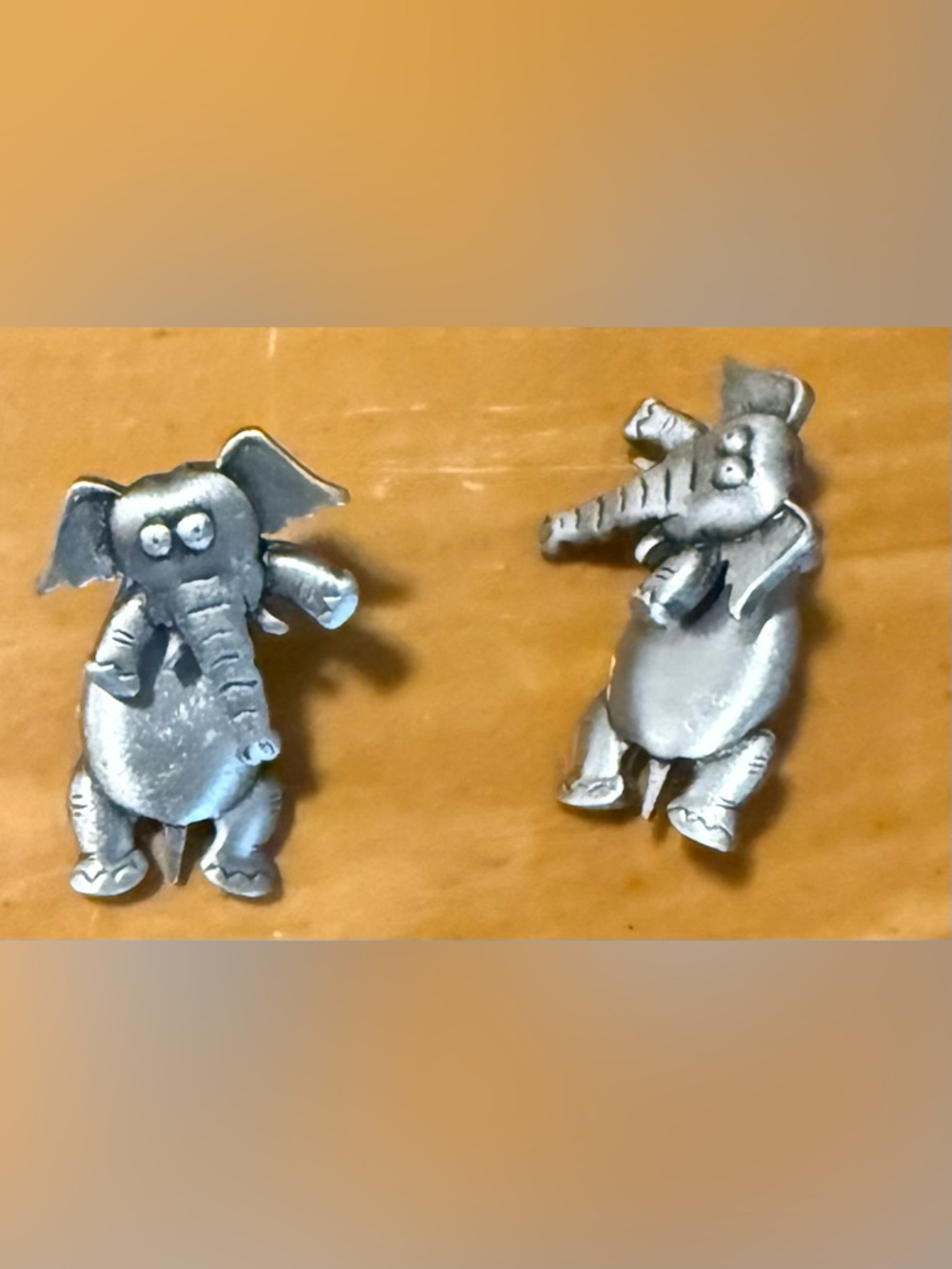 JJ Silver-Tone Elephant Dangle Earrings